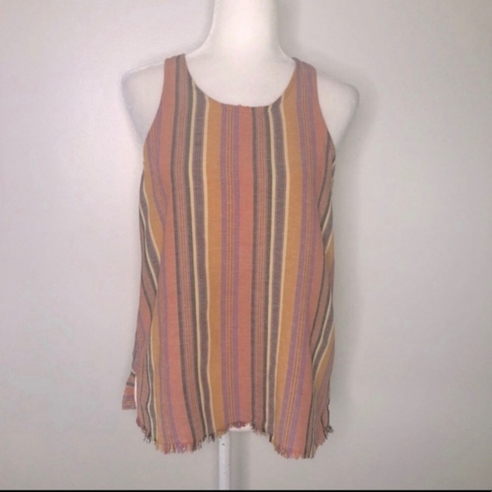 Anthropologie Drew Stella agave striped Tank Top, size Medium